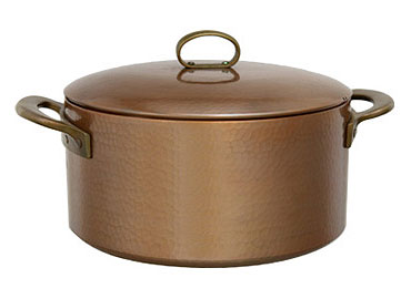 鎚起 (打物) 銅器 特厚銅煮込み鍋 24cm-12高 生地色