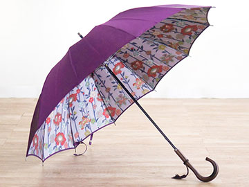甲州織うらほぐし織傘　和花柄（紫色）　親骨55cm　12本カーボン骨　(995326)商品写真