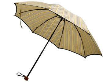 折りたたみ　ポリエステル紬風晴雨兼用傘（黄色）　親骨50cm　8本商品写真