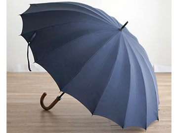 ファインデニール生地ミラトーレ雨傘（ネイビー）　親骨65cm　16本　(997665)商品写真