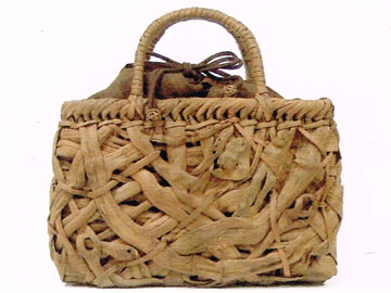 国産蔓使用 手提げかばん 籐バッグ  職人手編み 網代編み 山葡萄カゴバッグ