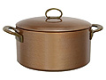 鎚起 (打物) 銅器　特厚銅煮込み鍋　24cm-12高　生地色 
