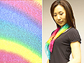 絹ぼかし染め　虹色シルクシフォン プチスカーフ
