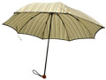 しまつむぎ（ポリエステル紬風）　折りたたみ　晴雨兼用傘（緑）　親骨50cm　8本