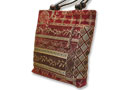 ゴブラン織り　トルコ伝統柄赤　トートバッグ(中)