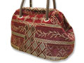 ゴブラン織り　トルコ伝統柄赤　ボストンバッグ