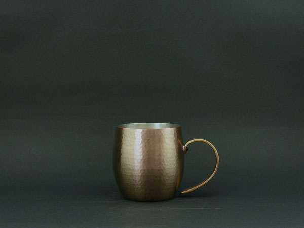 鎚起 (打物) 銅器 たる型ビールジョッキ 金色 350ml