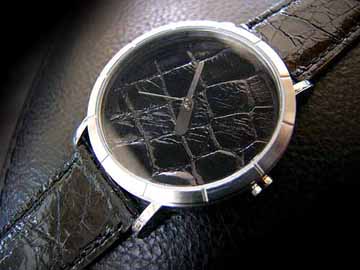 送料無料！EARNEST WATCH レザー文字盤 【サイドワニ黒】商品写真