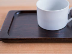 庄川挽物木地　天然木漆器　ミニコーヒートレー