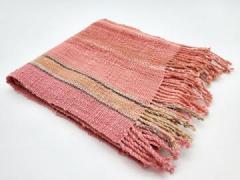 草木染手織 ストール H322 (素材：木綿、染色：スオウ・あかね・ざくろ・やまもも・くるみ)